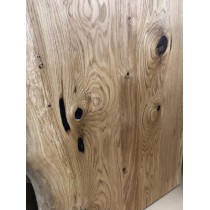 "Eiche rustikal spezial, wurmstichig, Massivholz Tischplatte, 120x60x4,5cm, einseitig Baumkante